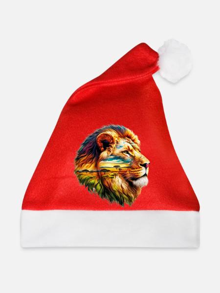 Löwe - Weihnachtsmütze - Rot