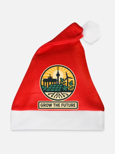 Grow the Future – Berlin - Weihnachtsmütze - Rot - Vorne
