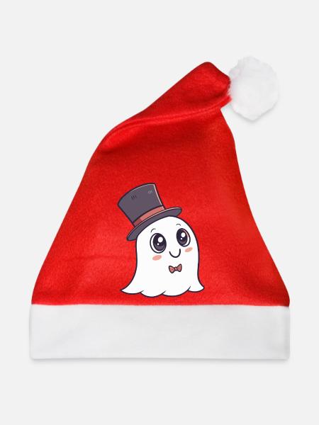 Schicker Geisterhut und Schleife - Weihnachtsmütze - Rot