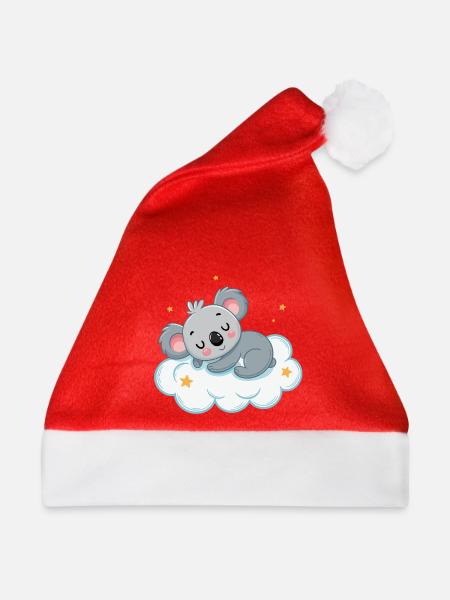 Traumhafter Koala auf Sternenwolke - Weihnachtsmütze - Rot