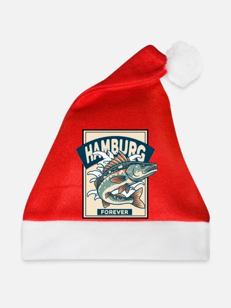Hamburg Forever – Fischliebe mit Stil - Weihnachtsmütze - Rot