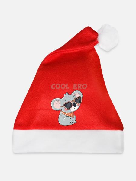 Koala Cool Heart Gläser - Weihnachtsmütze - Rot
