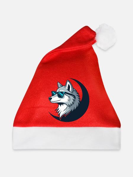 Wolf-Verspielte Sonnenbrille - Weihnachtsmütze - Rot