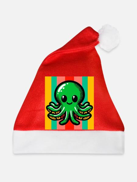 Krake - Weihnachtsmütze - Rot