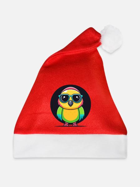 Regenbogensittichgläser - Weihnachtsmütze - Rot