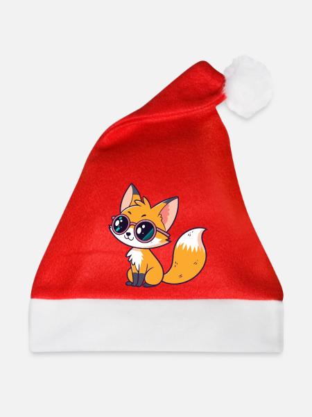 Fox Cub Glam Coole Brille - Weihnachtsmütze - Rot