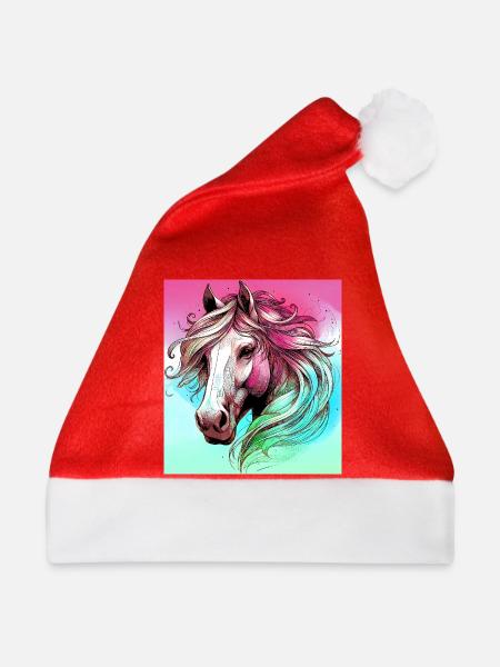 Pferd - Weihnachtsmütze - Rot