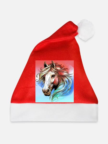 Pferd - Weihnachtsmütze - Rot