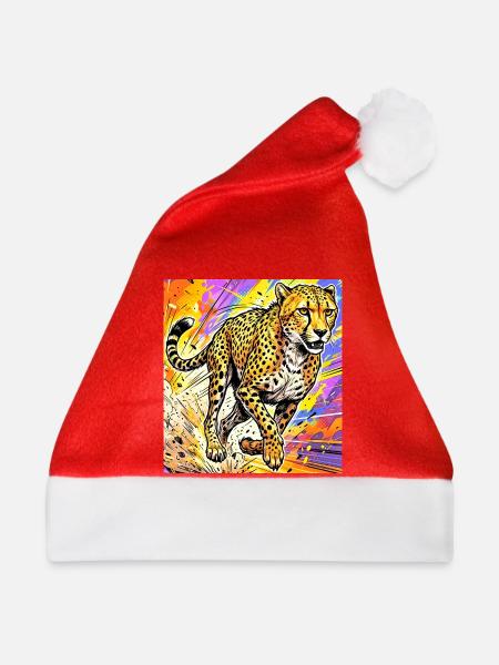 Gepard - Weihnachtsmütze - Rot - Vorne