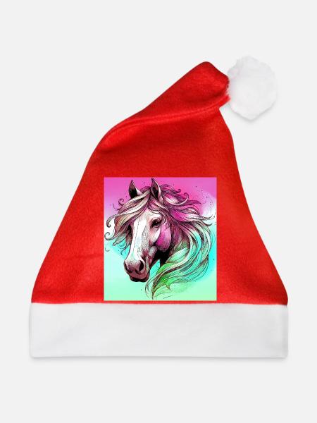 Pferd - Weihnachtsmütze - Rot