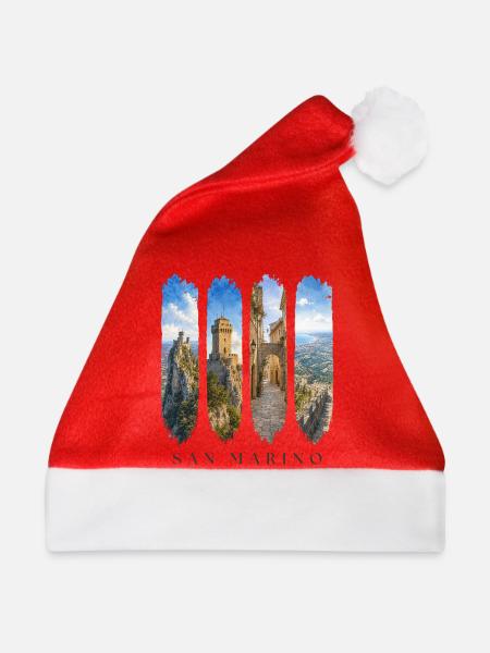 San Marino Travel – Festung & Natur Motiv - Weihnachtsmütze - Rot