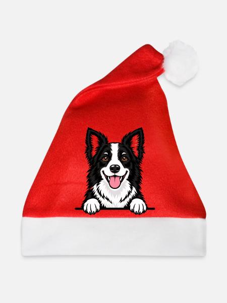 Border Collie - Weihnachtsmütze - Rot