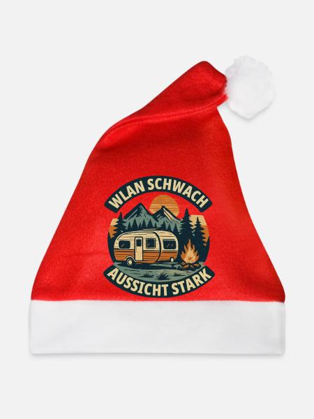 WLAN Schwach – Aussicht Stark Camping - Weihnachtsmütze - Rot