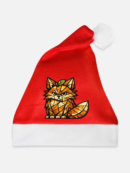 Orange Fox Kubismus-Version - Weihnachtsmütze - Rot