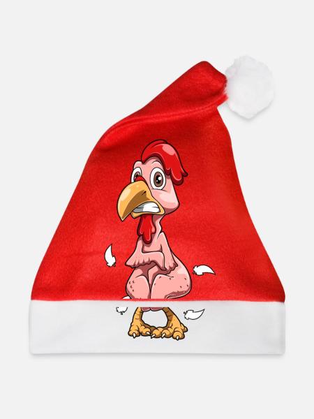 Gerupftes Huhn - Weihnachtsmütze - Rot