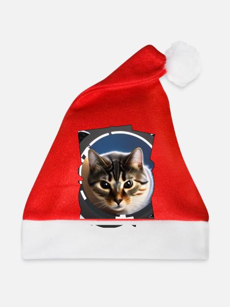 Space cat - Weihnachtsmütze - Rot