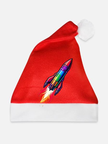 Regenbogenrakete - Weihnachtsmütze - Rot