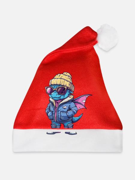 Drache Winter - Weihnachtsmütze - Rot