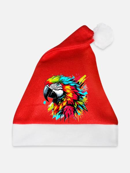 Papagei - Weihnachtsmütze - Rot