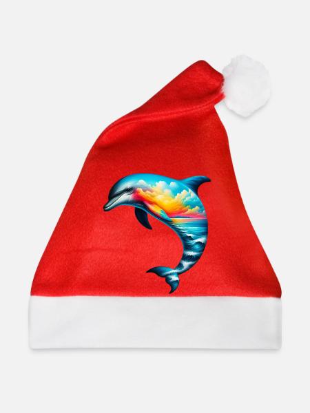 Delfin - Weihnachtsmütze - Rot