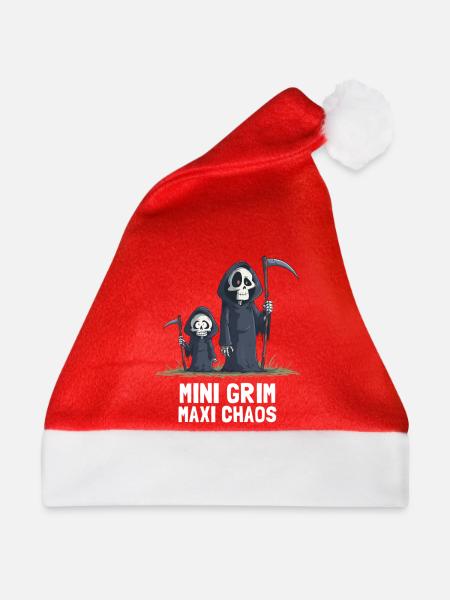 Kleiner Grim – Der Sensenmann des Chaos - Weihnachtsmütze - Rot - Vorne