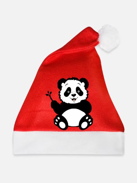 Pandabär - Weihnachtsmütze - Rot