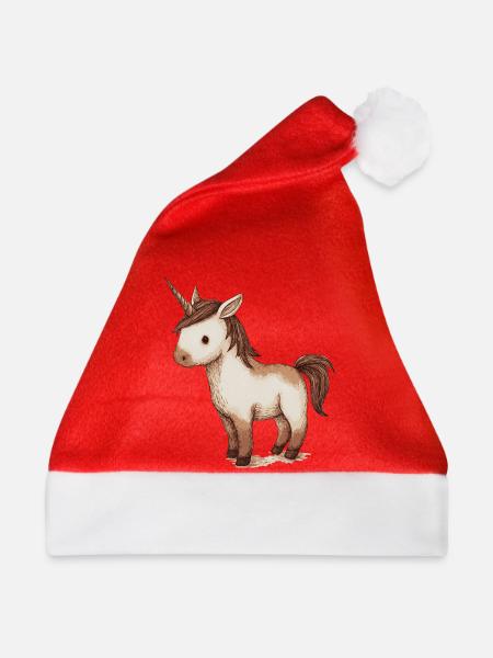 kleines süßes Einhorn - Weihnachtsmütze - Rot