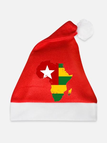 Togo_Flagge_Afrika - Weihnachtsmütze - Rot