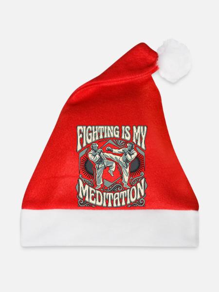 Kampfsportler Meditation - Weihnachtsmütze - Rot - Vorne