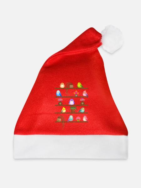 Die Blumen und die Vögel - Weihnachtsmütze - Rot