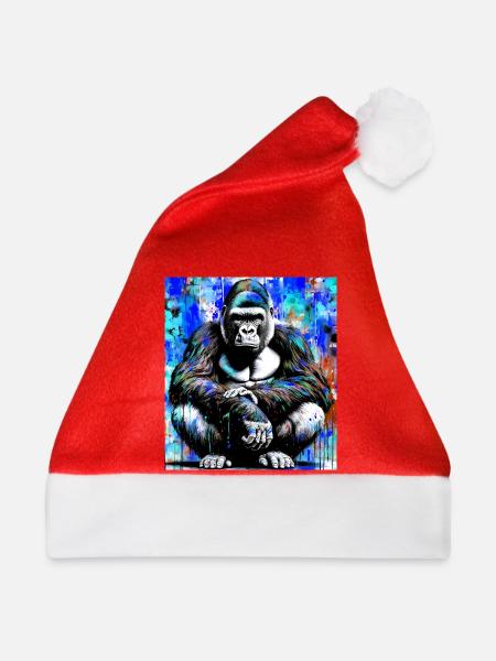 Gorilla - Weihnachtsmütze - Rot - Vorne