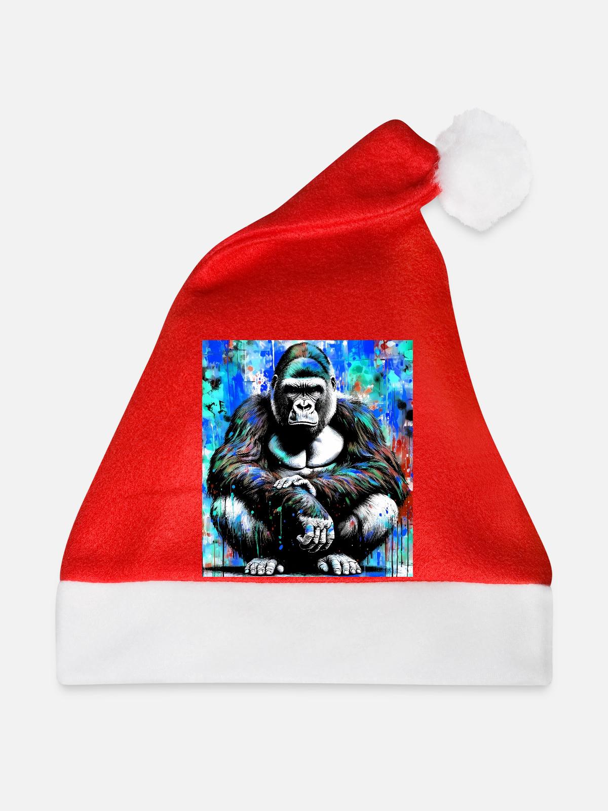 Gorilla - Weihnachtsmütze - Rot - Vorne