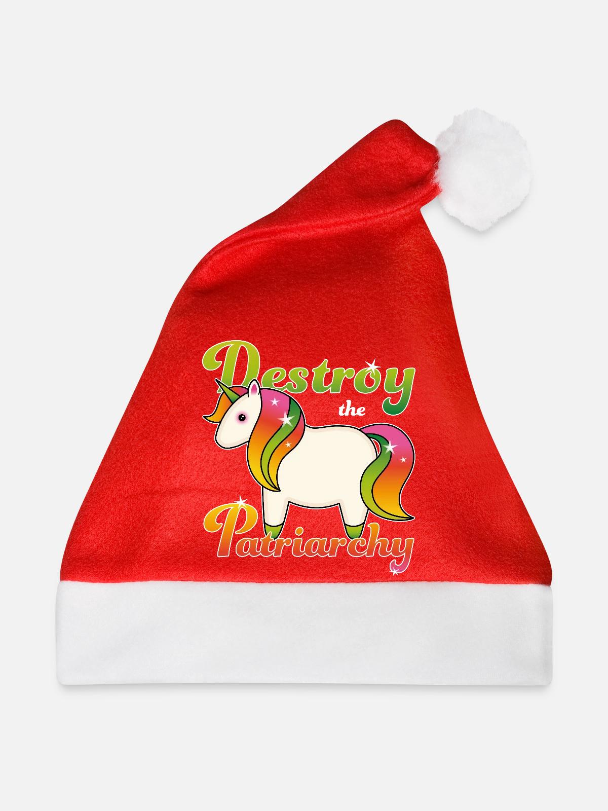 Destroy the Patriarchy - Weihnachtsmütze - Rot - Vorne