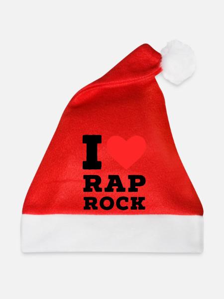 Ich liebe Rap Rock - Weihnachtsmütze - Rot