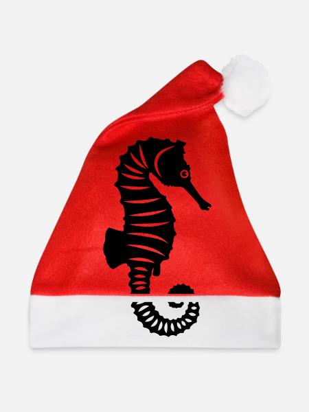 Seepferd tier - Weihnachtsmütze - Rot