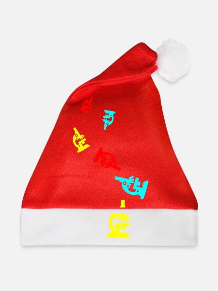 Mikroskop Icon Symbol - Weihnachtsmütze - Rot