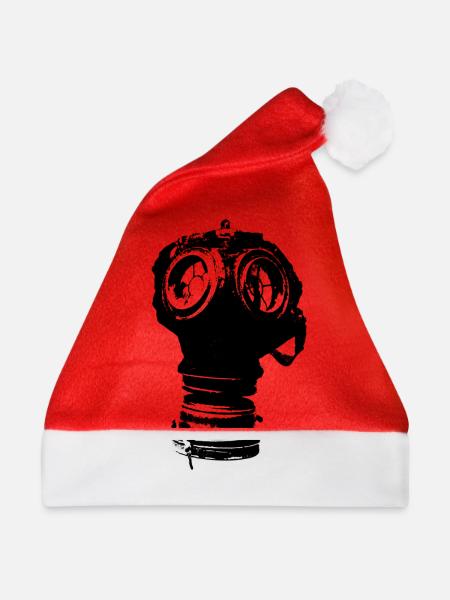 Gasmaske - Weihnachtsmütze - Rot