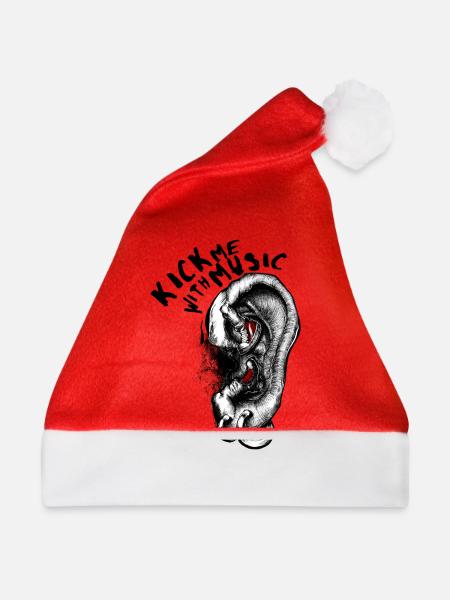 Kick me with Music - Weihnachtsmütze - Rot