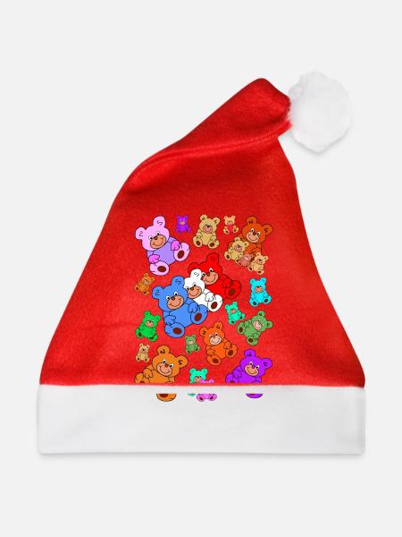 Teddybären / Teddys - Weihnachtsmütze - Rot