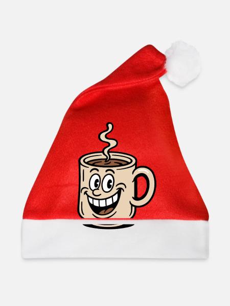 kaffee tasse comic - Weihnachtsmütze - Rot