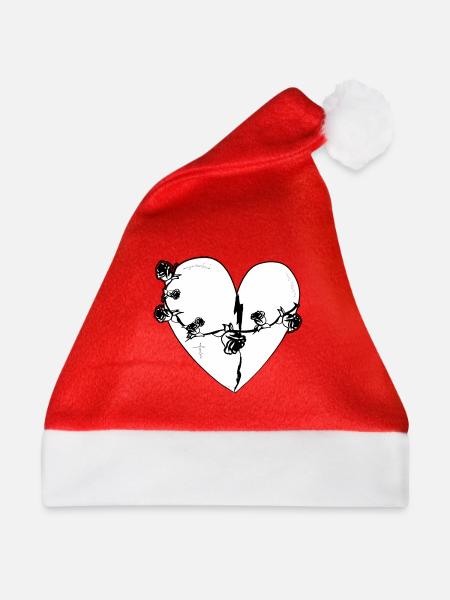 herz rosen narben grau symbol - Weihnachtsmütze - Rot - Vorne