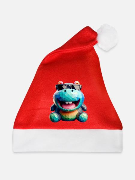 Nilpferd-Spaß - Weihnachtsmütze - Rot