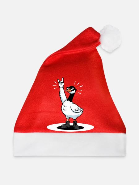 Gans Rock Musik Fan Geschenkidee - Weihnachtsmütze - Rot