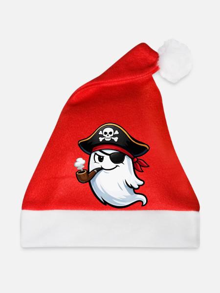Geistpirat mit Pfeife - Weihnachtsmütze - Rot