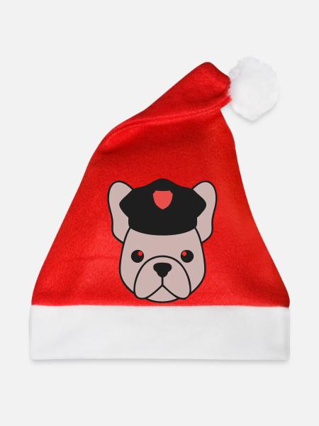 Frenchie Polizist Cop Security - Weihnachtsmütze - Rot