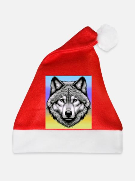 Wolf - Weihnachtsmütze - Rot