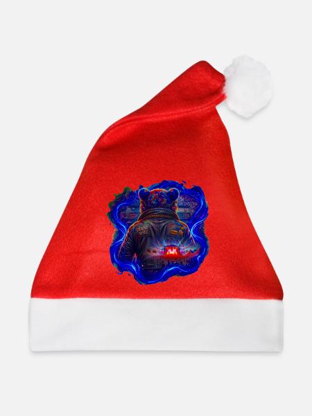 NeonBär Konzert-Style Jacke - Weihnachtsmütze - Rot