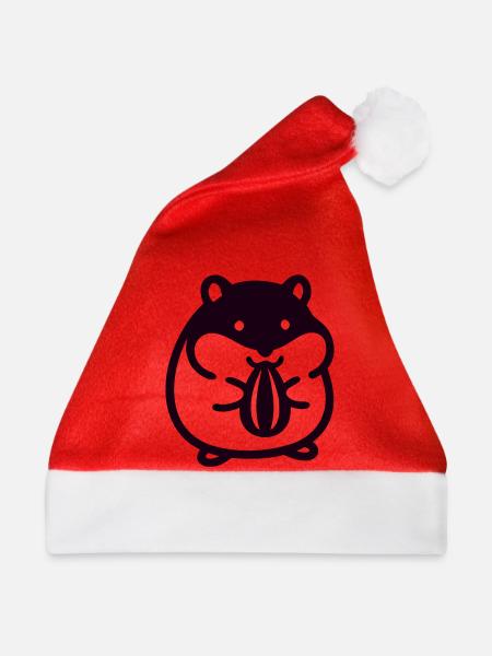 Suesser Hamster Icon - Weihnachtsmütze - Rot