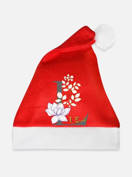 Buchstabe L Initiale Lea - Weihnachtsmütze - Rot - Vorne