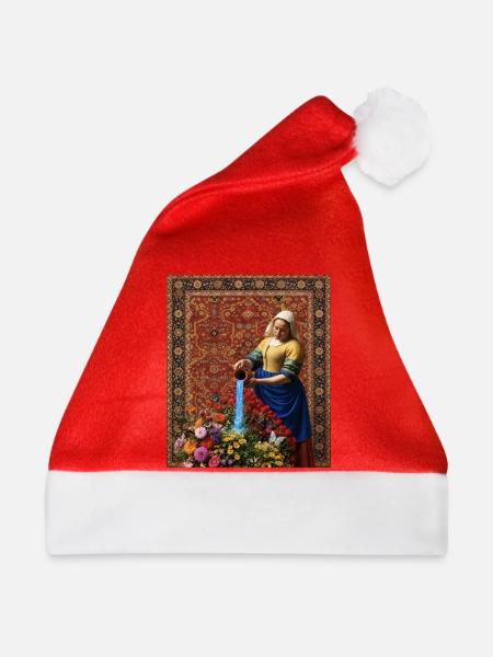 Renaissance-Dame streut Blumen - Weihnachtsmütze - Rot